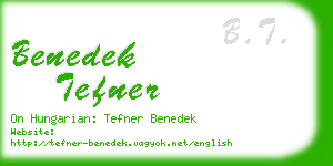 benedek tefner business card